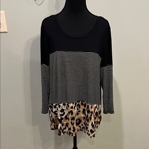 Maurices Black and Leopard Print Tunic